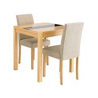 oakham glass panel square table 2 chairs