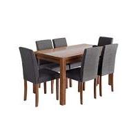 Oakham Glass Panel Dining Table 6 Chairs