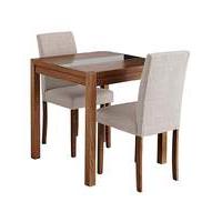 oakham glass panel square table 2 chairs