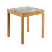 oakham glass panel square dining table