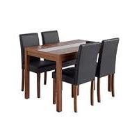 Oakham Glass Panel Table 4 Mia Chairs