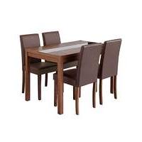 Oakham Glass Panel Table 4 Mia Chairs