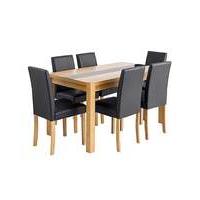 oakham glass panel table 6 chairs