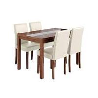 oakham glass panel table 4 mia chairs