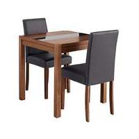 oakham glass panel square table 2 chairs