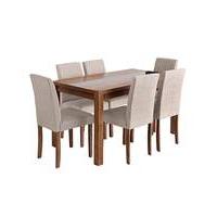 Oakham Glass Panel Dining Table 6 Chairs