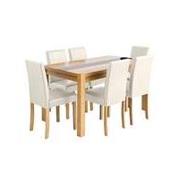 oakham glass panel table 6 chairs