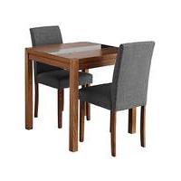 oakham glass panel square table 2 chairs