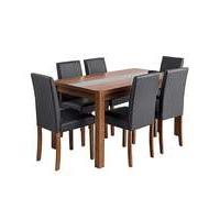 oakham glass panel table 6 chairs