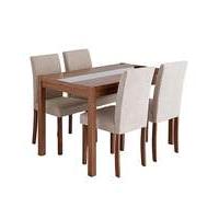 oakham glass panel dining table 4 chairs