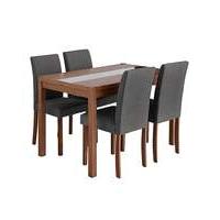 Oakham Glass Panel Dining Table 4 Chairs