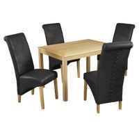Oakridge Dining Set with 4 Treviso Chairs Black