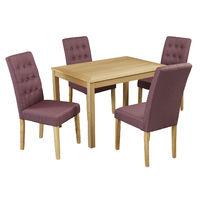 Oakridge Dining Set with 4 Roma Chairs Plum