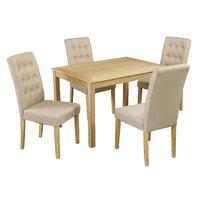 Oakridge Dining Set with 4 Roma Chairs Beige