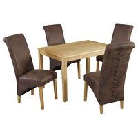Oakridge Dining Set with 4 Treviso Chairs Brown