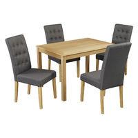 Oakridge Dining Set with 4 Roma Chairs Grey