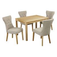 Oakridge Dining Set with 4 Naples Chairs Cappuccino