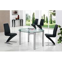 Oasis Round Extending Clear Glass Dining Table And 6 Z Chairs
