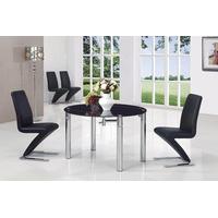 Oasis Round Extending Black Glass Dining Table And 6 Z Chairs