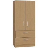 oak 2 drawer combination wardrobe