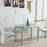 Oasis Round Extending Dining Table In Clear Glass And Chrome