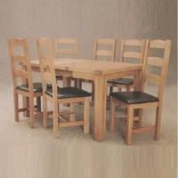 Oak Dining Table with 6 Dining Chairs