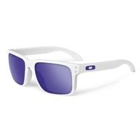 Oakley Holbrook Matte White Sunglasses with Violet Iridium Lens