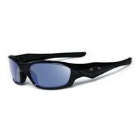 Oakley Straight Jacket Polished Black Sunglasses with Shadow Blue Iridium Polarized Lens