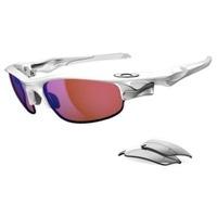 oakley fast jacket xl polished white sunglasses with 2 lenses