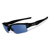 Oakley Flak Jacket XLJ Polished Black Sunglasses with Deep Blue Iridium Polarized Lens