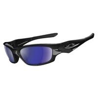 Oakley Straight Jacket Polished Black Sunglasses with Deep Blue Iridium Polarized Lens