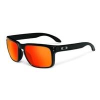 oakley holbrook matte black sunglasses with ruby iridium polarized len ...