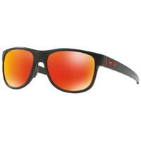 Oakley Crossrange Round Sunglasses - Prizm Ruby Lens | Black/Red