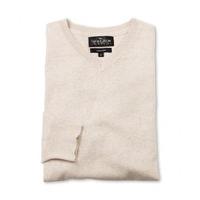 Oatmeal V-Neck Semi-Fitted Jumper XL - Savile Row