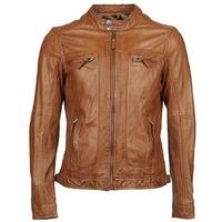 oakwood casey mens leather jacket in brown