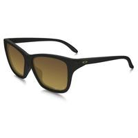 Oakley Hold On Polarized Ladies Sunglasses - Matt Black Frame / Brown Gradient Lens