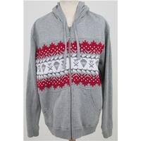 oakley size l grey red white knit hoodie