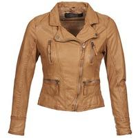 oakwood camera womens leather jacket in brown