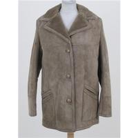 oaklands size l mushroom suede coat