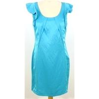 Oasis Size 10 Turquoise Silk Sateen Shift Dress