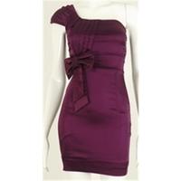 Oasis, size 8 plum satin asymmetrical dress