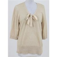 Oasis size L oatmeal bow front jumper