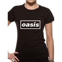 oasis black logo womens large t shirt black