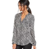 oasis animal viscose wrap back shirt