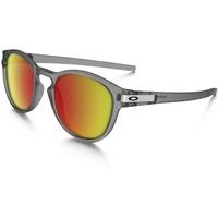 oakley latch sunglasses ruby iridium lensmatte grey frame