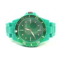 Oasis round face green plastic watch