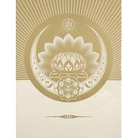 Obey Lotus Crescent  White and Gold By Obey (Shepard Fairey)