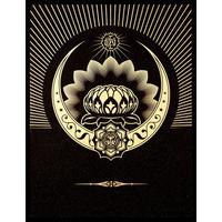 obey lotus crescent black and gold by obey shepard fairey