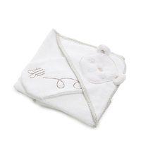 obaby b is for bear hooded towel set white new