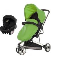 Obaby Chase 3 Wheeler 2in1 Pramette-Black/Lime + Free Chase Carseat!
